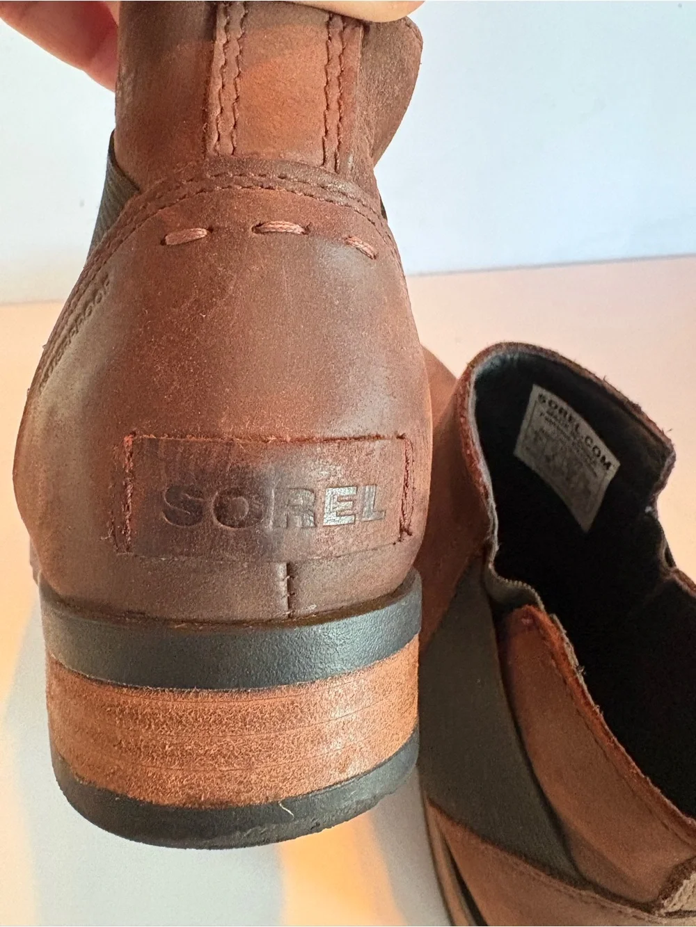 Women’s Sorel Emelie Brown Chelsea Boots size 6 Classic Slip-On Boot, waterproof